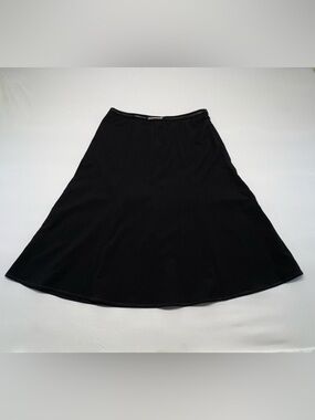 East 5th Solid Black A-Line Midi Skirt Size 8